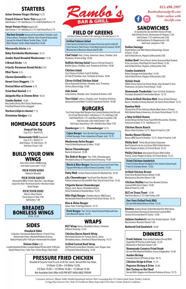 Rambos Menu